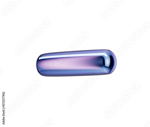 3D Glossy metallic blue minus symbol with a modern, sleek and minimalistic design. 3d illustration