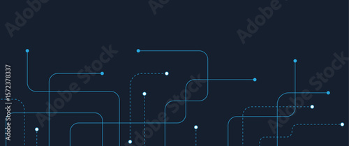 Abstract digital AI circuit board background with tech icons. Digital technology motherboard texture design. Engineering circuit board concept for poster, header, banner, website, presentation
