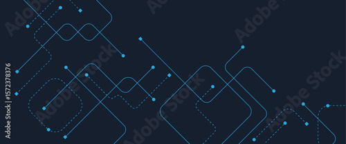 Abstract digital AI circuit board background with tech icons. Digital technology motherboard texture design. Engineering circuit board concept for poster, header, banner, website, presentation