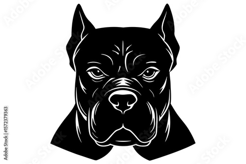 Bold Symmetrical Boxer Face Silhouette – Front View Artwork