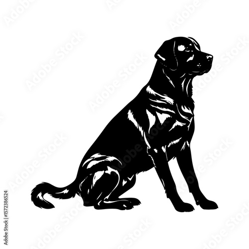 black dog vector illustration