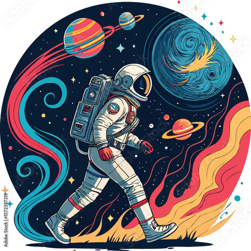 Cosmic Astronaut Vector
