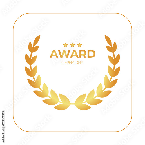 Elegant Gold emblem with award ceremony text and stars