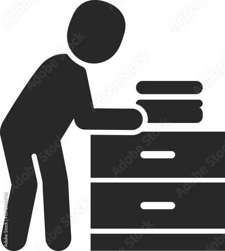 Organizing solid icon used in simple living, home routines, and lifestyle wellness designs.
