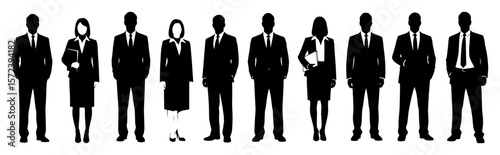 business people silhouette set group of professionals vector
