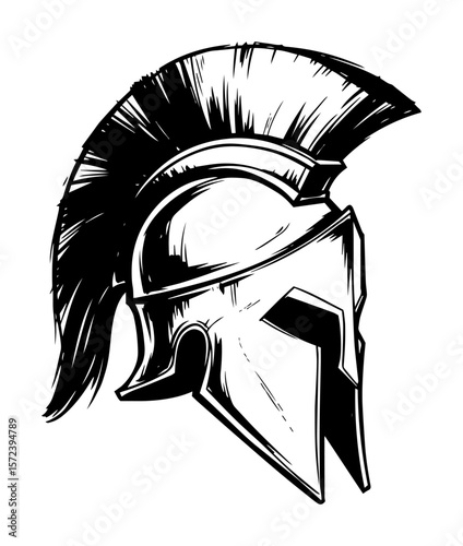 spartan helmet ancient greek warrior vector logo