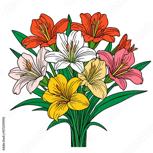 Aesthetic Bunch of Flowers Vector Graphic