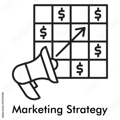 Marketing Strategy Icon - Line Style