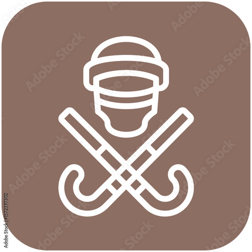 Hockey Sticks and Mask Icon