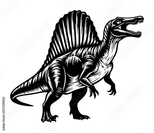 spinosaurus dinosaur predator vector illustration