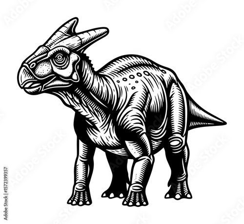 parasaurolophus dinosaur prehistoric animal vector illustration