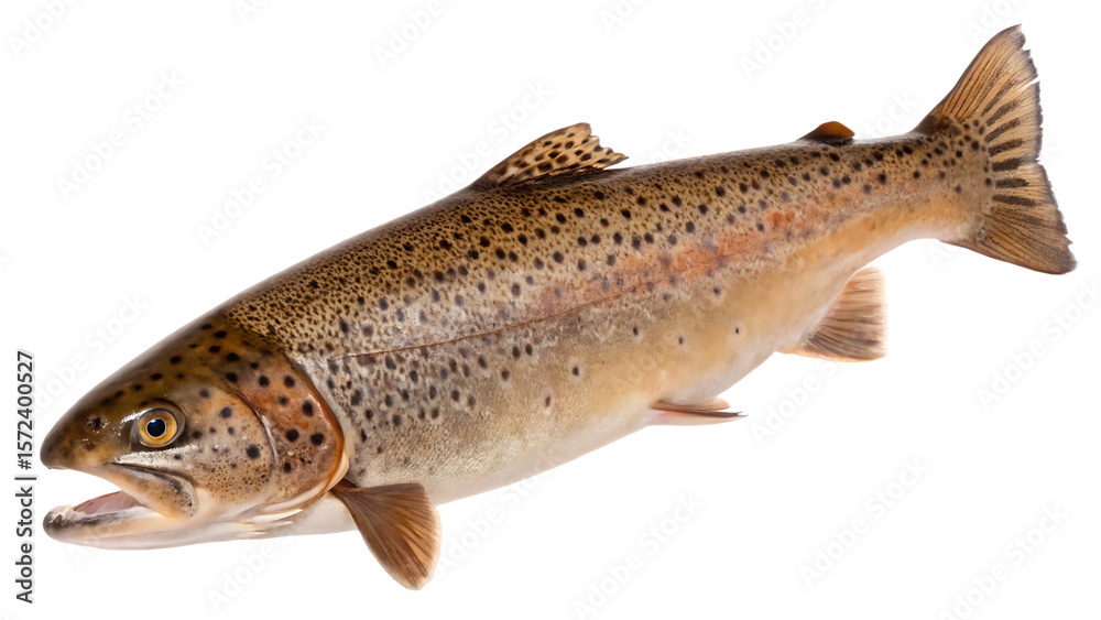 Brown trout fish isolated on white background PNG. AI GENERATED. Brown trout fish isolated on white background PNG. AI GENERATED.