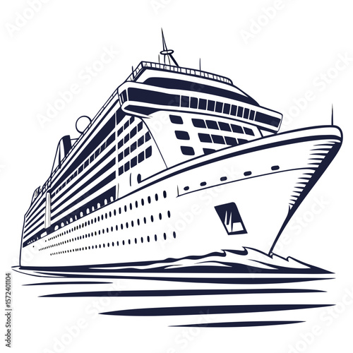 Majestic cruise liner sailing through blue waters cruise ship