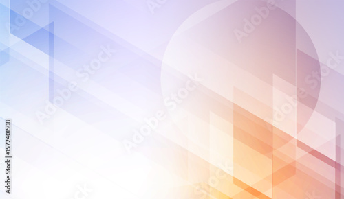 This image showcases a gentle blend of blue, orange, and white hues with geometric shapes like triangles, rectangles, and circles creating a modern and aesthetically pleasing design.