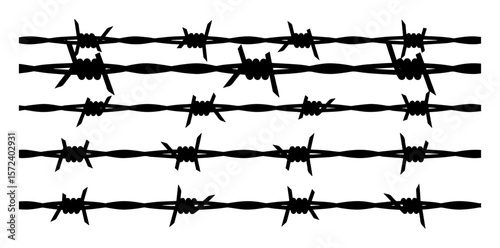 barbed wire fence seamless pattern monochrome vector illustration