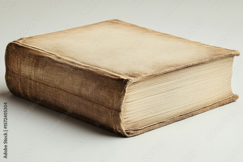 Obraz premium Minimalistic Blank Book Cover with Worn Texture and Neutral Tones