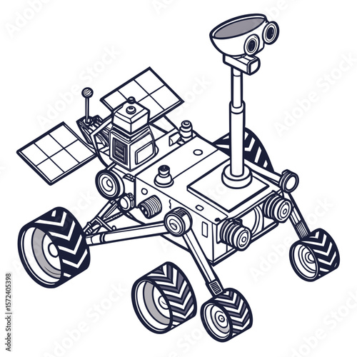 Robotic Mars Rover Illustration space exploration
