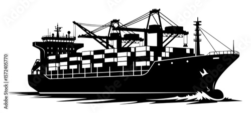 large container cargo ship sailing on the ocean for shipping and logistics