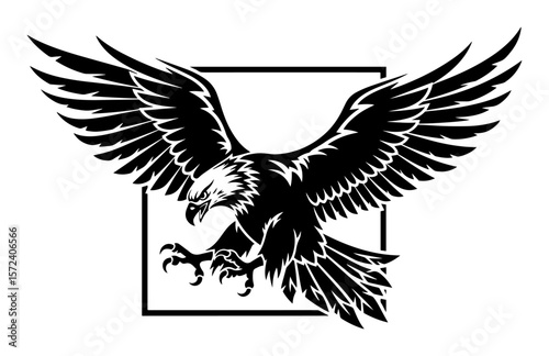 flying eagle mascot logo vector illustration