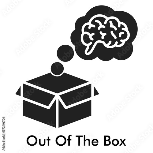 Out Of The Box Icon - Glyph Style