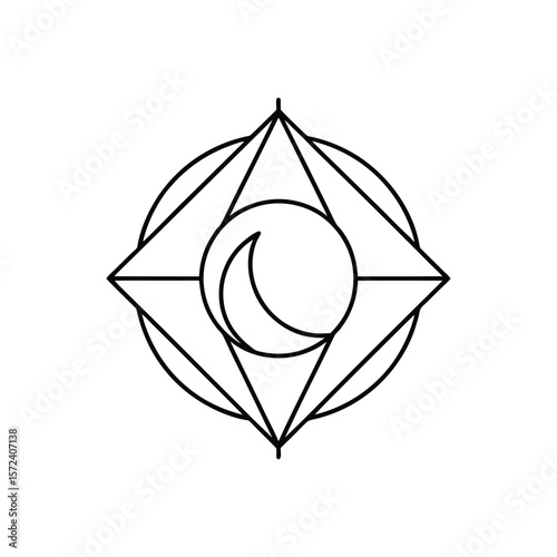 alchemy moon symbol line art