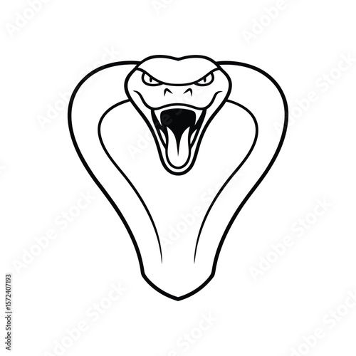 angry cobra head line art