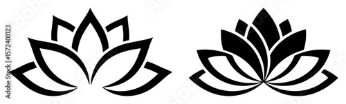 lotus flower logo icon set vector illustration