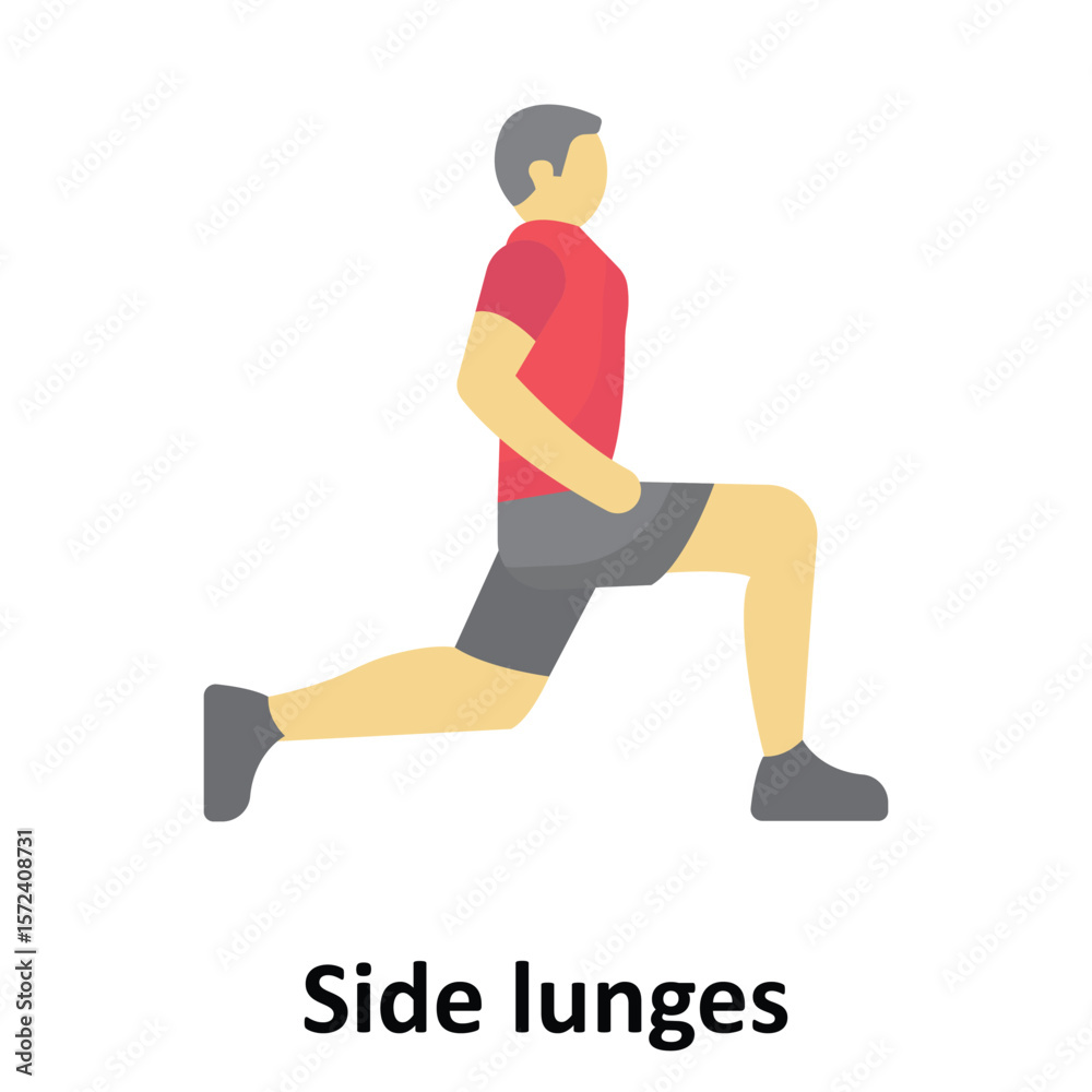 Fototapeta premium Side lunges SVector Icon which can easily modify or edit