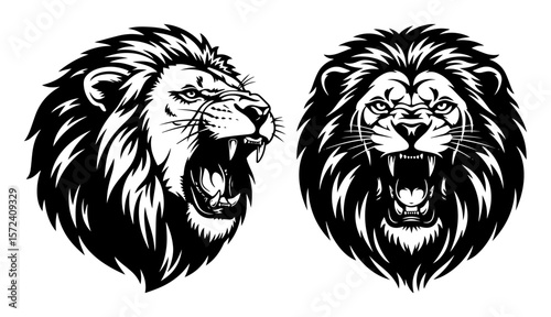 roaring lion head vector illustration