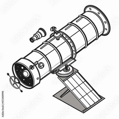 Astronomical telescope with eyepiece and mount astronomy