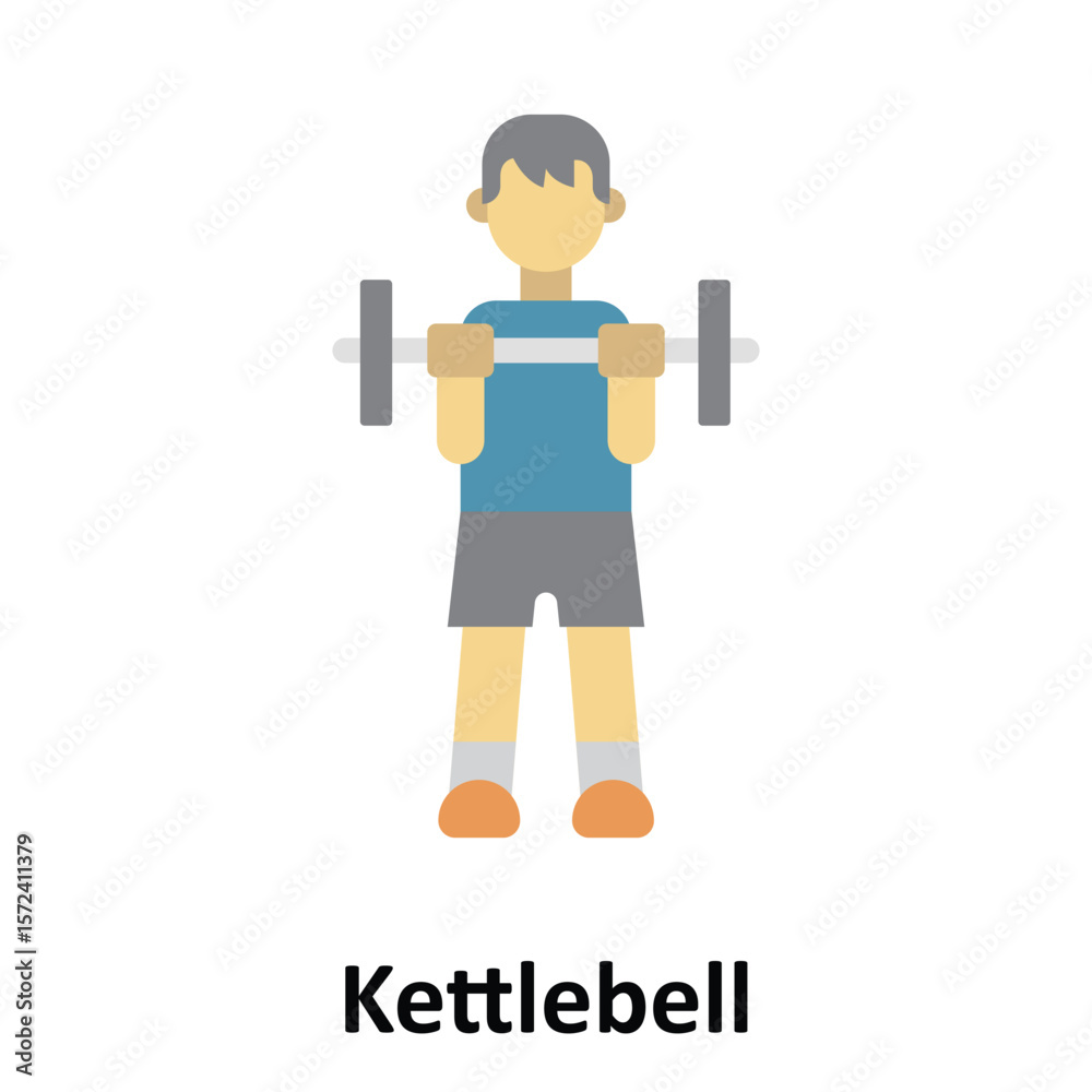 Obraz premium Kettlebell exercise Vector Icon which can easily modify or edit