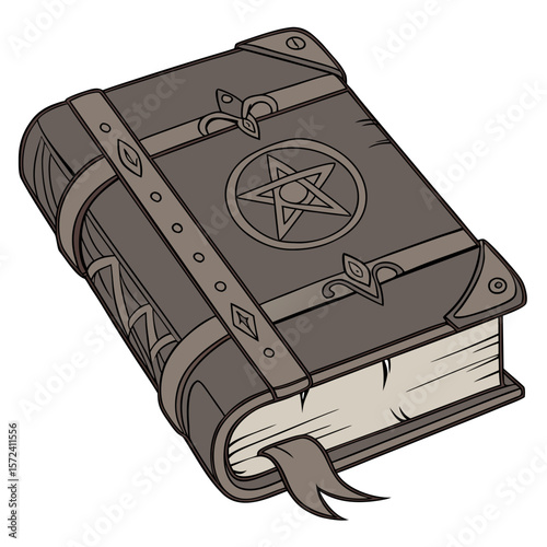 Ancient occult tome with pentagram occult book ancient book