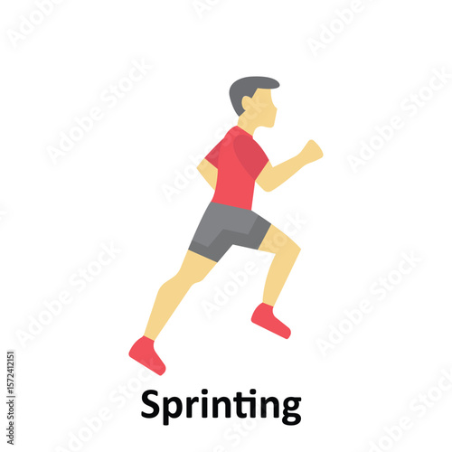 Sprinting Vector Icon which can easily modify or edit
