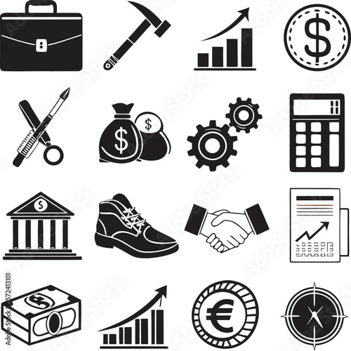 Leather & Shoe Repair Icon Set – Tools, Restoration & Footwear Maintenance Vector Pack