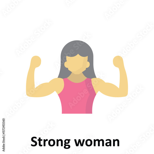 Strong woman Vector Icon which can easily modify or edit