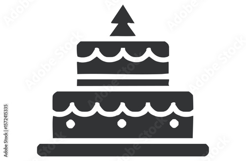 誕生日やクリスマスを祝うケーキアイコン