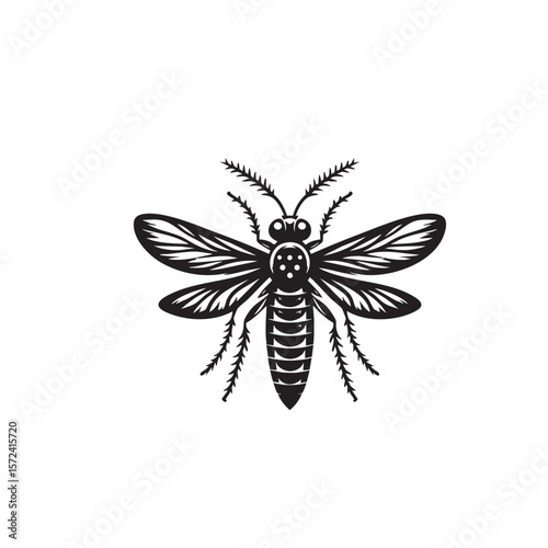 Firefly black and white silhouette icon