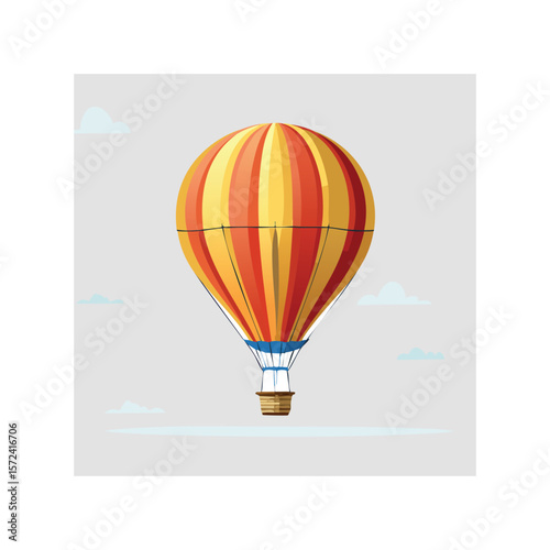 Simple Illustration Hot air balloon floating