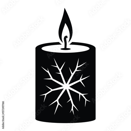 Candle Cracks Silhouette, Vector, Illustration, Outline, Line Art, Icon, White Background.