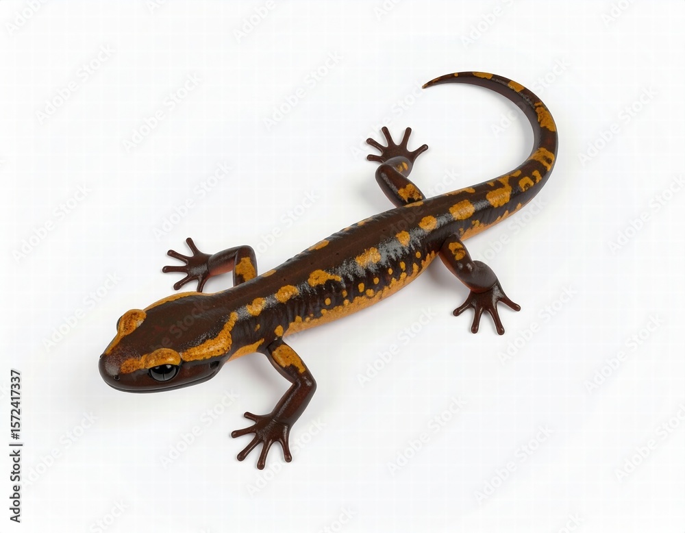 Naklejka premium a 3D render of salamander, centered, isolated white background