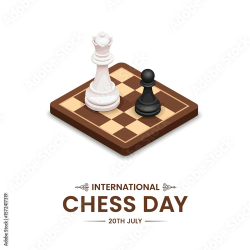 International Chess day social media post design vector