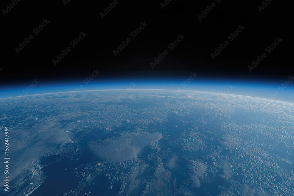 Obraz premium The Lonely Planet Watching From Deep Space Shadows