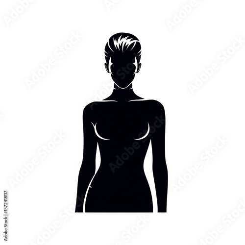 Silhouette of a woman, a minimalist depiction of the female form.