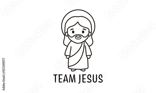 Team Jesus. Christian faith, Typography for print or use as poster, card, flyer or T Shirt	