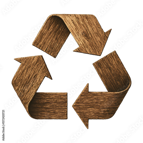 wooden recycle symbol
