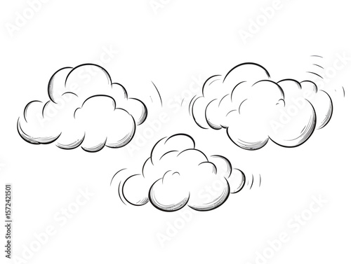 A set of vector weather icons showing various forecasts within speech bubble designs, perfect for cloudy or rainy sky concepts, illustrating communication of weather conditions