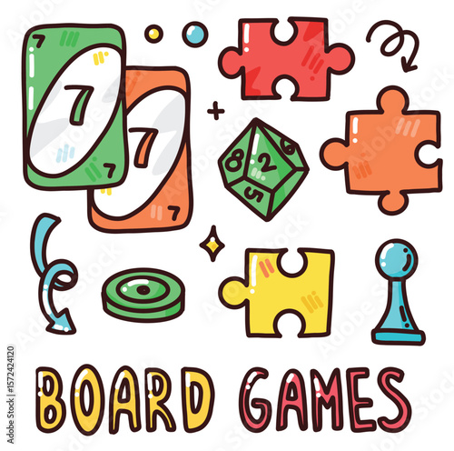 vector set with board game elements