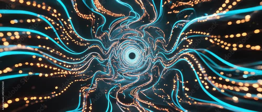 Abstract Data Streams Visualizing Digital Flow and Connectivity in a Neon Light Spectrum
