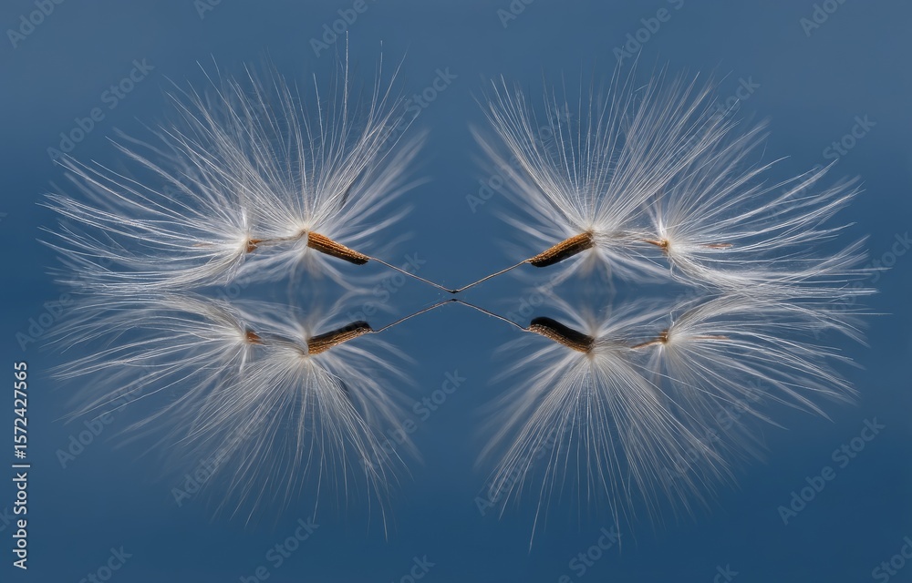 Naklejka premium Abstract Seed Pods Dancing in the Blue Sky
