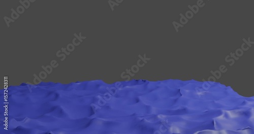 Waves in stormy weather in the ocean 3d render on a gray background